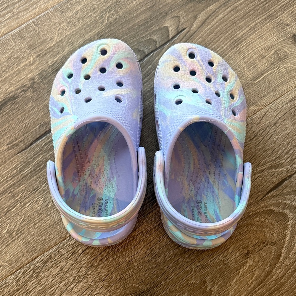 CROCS Kids Slippers in Pastel Purple and Blue